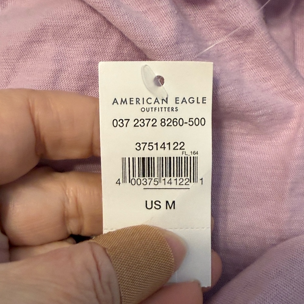 American Eagle Outfitter Pink Puff Sleeve Button up Blouse Top NWT M 100% Cotton - Picture 5 of 7